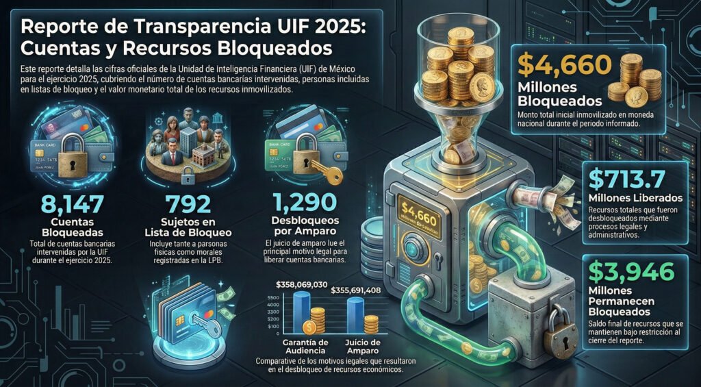 Reporte de transparencia UIF 2026 - Cuentas y recursos bloqueados